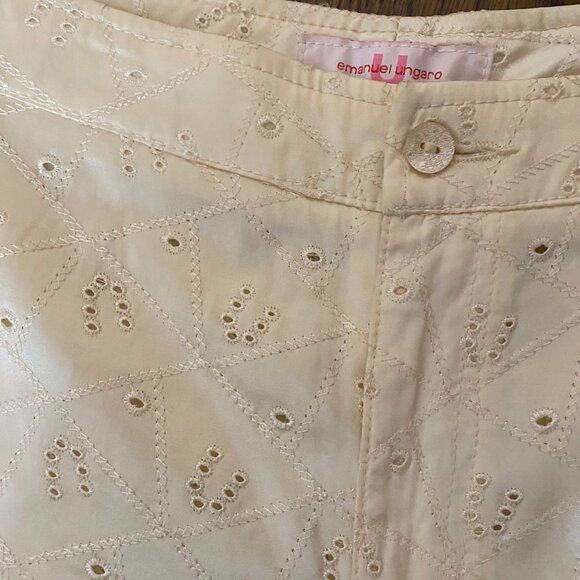 Emanuel Ungaro vintage satin pants ivory womans 30" waist rare find - Picture 4 of 7